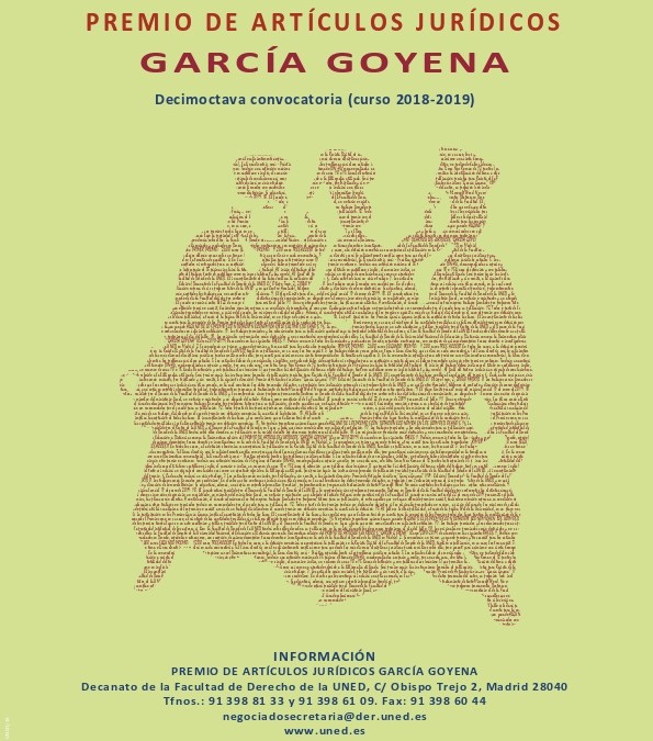 18ª Edición del Premio de Artículos Jurídicos García Goyena